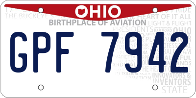 OH license plate GPF7942