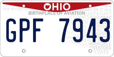 OH license plate GPF7943