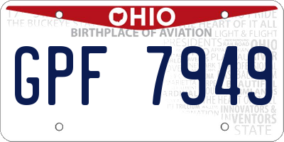 OH license plate GPF7949