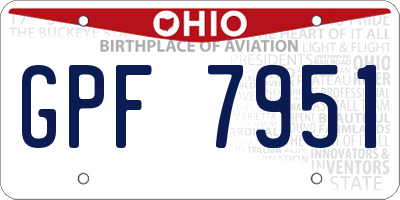 OH license plate GPF7951