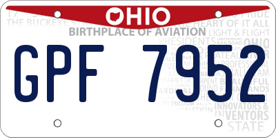 OH license plate GPF7952