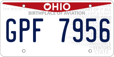 OH license plate GPF7956