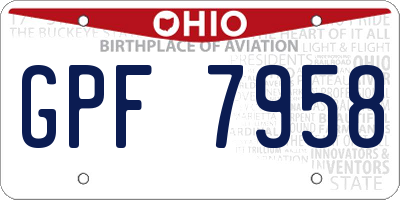 OH license plate GPF7958