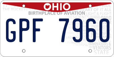OH license plate GPF7960