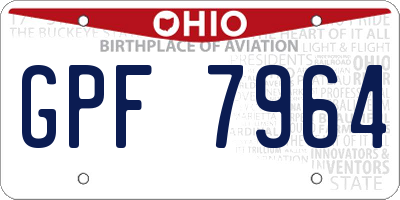 OH license plate GPF7964