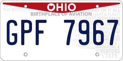 OH license plate GPF7967