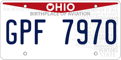 OH license plate GPF7970