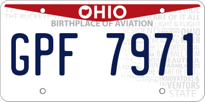 OH license plate GPF7971