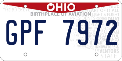 OH license plate GPF7972