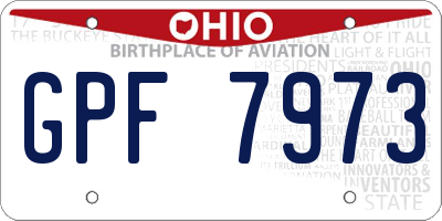 OH license plate GPF7973