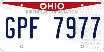 OH license plate GPF7977
