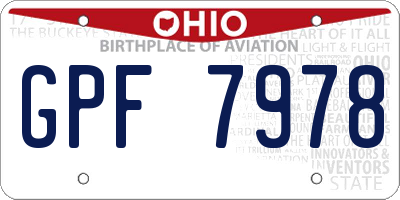 OH license plate GPF7978