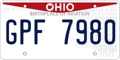 OH license plate GPF7980