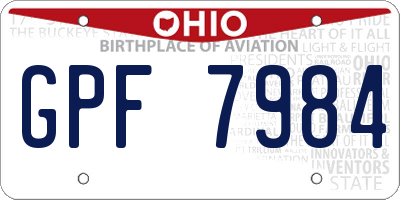 OH license plate GPF7984