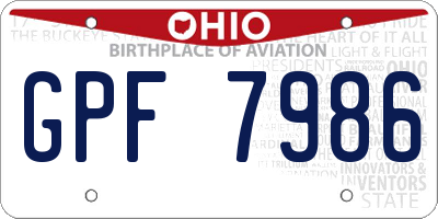 OH license plate GPF7986