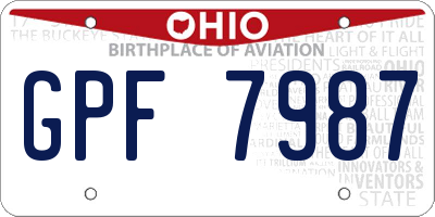 OH license plate GPF7987