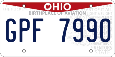 OH license plate GPF7990