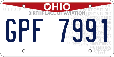 OH license plate GPF7991