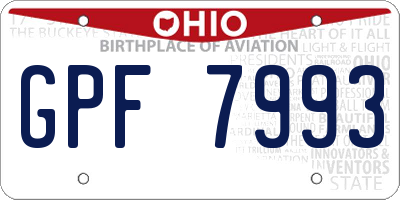 OH license plate GPF7993