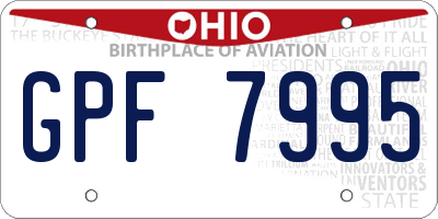 OH license plate GPF7995