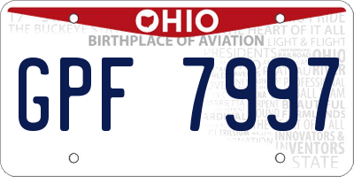 OH license plate GPF7997
