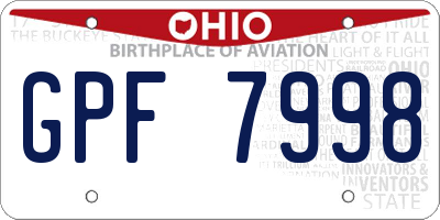 OH license plate GPF7998
