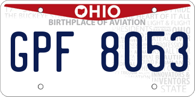 OH license plate GPF8053
