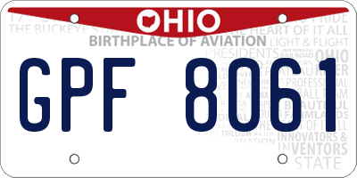 OH license plate GPF8061
