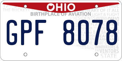 OH license plate GPF8078