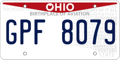 OH license plate GPF8079