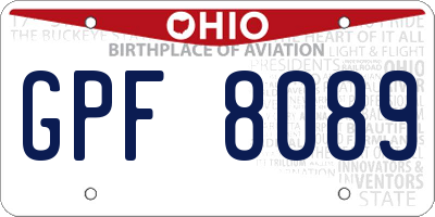 OH license plate GPF8089