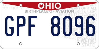OH license plate GPF8096