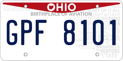 OH license plate GPF8101