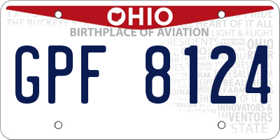 OH license plate GPF8124