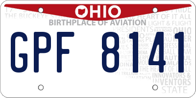 OH license plate GPF8141