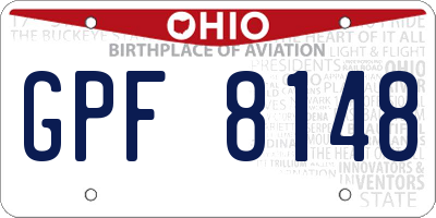 OH license plate GPF8148