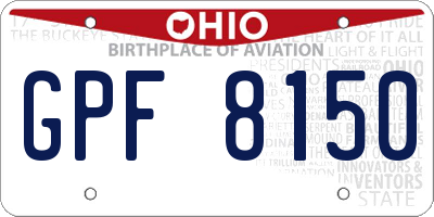 OH license plate GPF8150