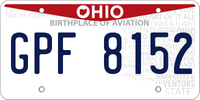 OH license plate GPF8152