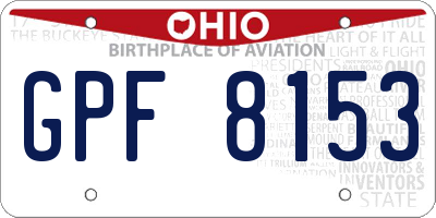 OH license plate GPF8153