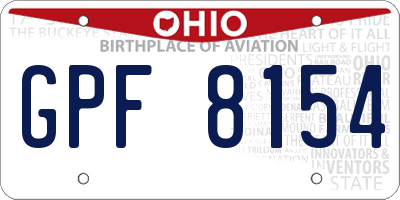 OH license plate GPF8154