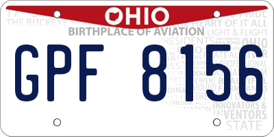 OH license plate GPF8156