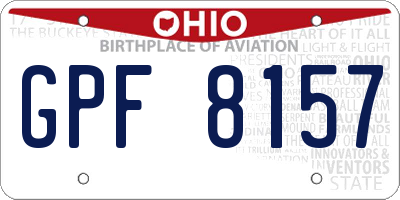 OH license plate GPF8157