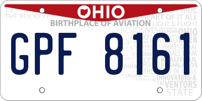 OH license plate GPF8161