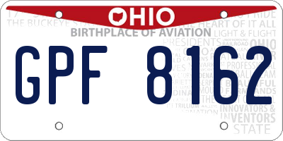 OH license plate GPF8162