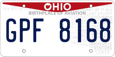 OH license plate GPF8168