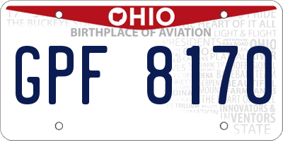 OH license plate GPF8170