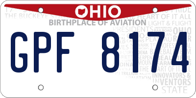 OH license plate GPF8174