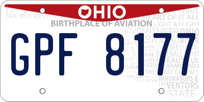 OH license plate GPF8177