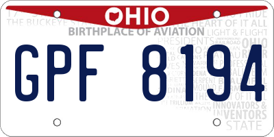 OH license plate GPF8194