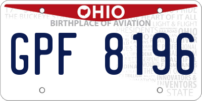 OH license plate GPF8196
